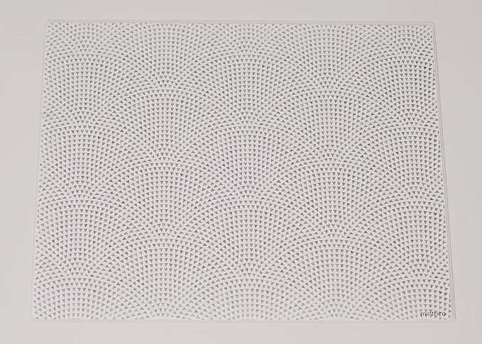 Mintrico placemat for Dining Table Set of 2 Silicone Heat Resistant Non Slip (Fans) by Mintrico