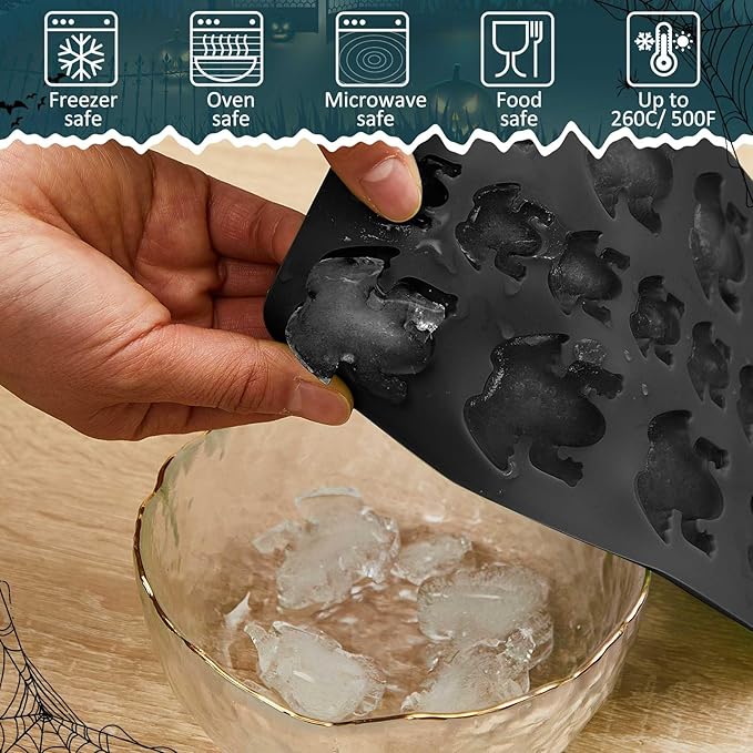 Tessco for you 2 Pieces Silicone Frog Chocolate Mold Halloween Candy Frog Shaped Passover Jelly Ice Tray Fun Gummy Animal Mold for Birthday Wizard Party Cake Decoration Kitchen Gift (Black)