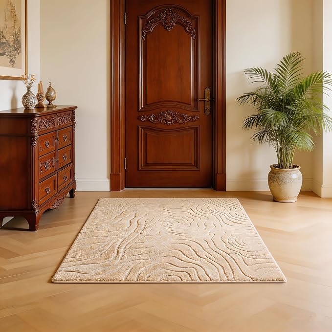 Indoor Doormat 2'x3', Boho Entrance Mat for Porch, Abstraction | Soft Cozy Fluffy Mid Pile Machine Washable Non Slip Small Accent Rug for Entryway Front Door Sink Indoor Entrance Bathroom by Ukeler