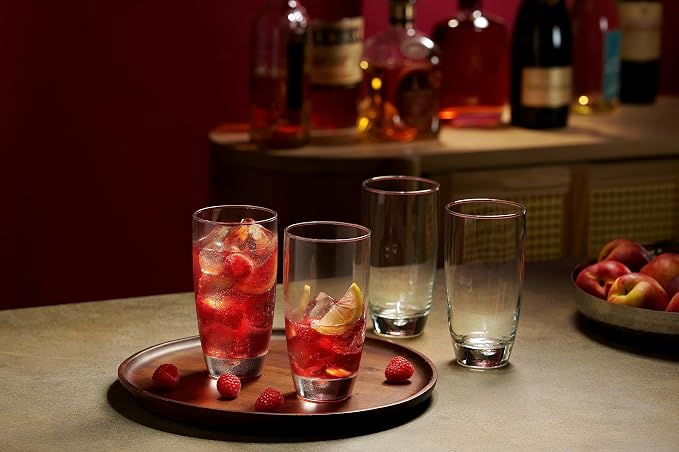 Glaver's Highball Glasses Set Of 4, 16 Oz. Drinking Glasses, Unique Water Glass Cups For Juice, Cocktails, Soda, Heavy Bottom Tumbler Glass - Image 3