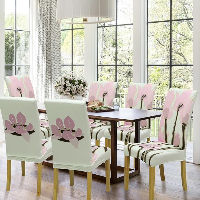 Dining Chair Covers, Stretch Seat Covers, Washable Furniture Protector | 6 Pack, Washable, Stretch Fit, Soft, Non Slip, Dining Chair Covers, Seat Protector, Furniture Protector - Image 2