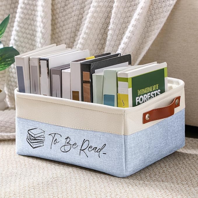 Marsui Book Lover Gifts TBR Book Storage Basket to Be Read List Storage Bin Bookish Accessories Bookworm Gift for Club Members Student Teacher Reading Accessories - Image 7
