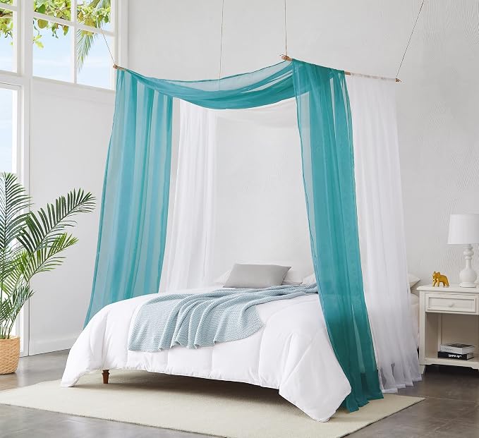 Warm Home Designs 55 x 288 Teal Sheer Window Scarf. AM Teal 288" | Extra Long Window Scarves Valances are Great As Wedding Arch Draping Fabric, Bed Canopy Or for Decorative Project. - Image 5