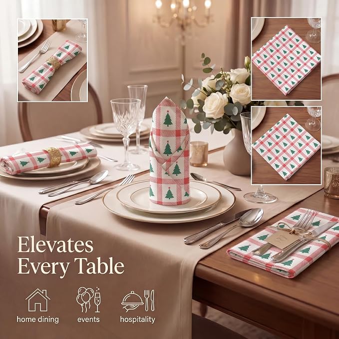 Urban Villa Cloth Napkins Cotton 20x20 (Set of 12) Tree Print - Image 2