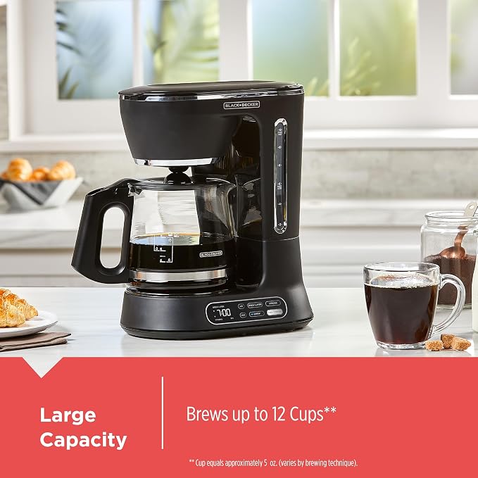 BLACK+DECKER 5-Cup Programmable Coffee Maker | Compact 5-cup coffee maker with Vortex brewing, Sneak-A-Cup and programmable auto brew. - Image 4