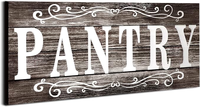 Jetec Pantry Sign Wall Decor 16 x 6 Inch Farmhouse Wood Pantry Signs Rustic Retro Hanging Wooden Art Plaque Decorative for Kitchen Restaurant Door Room Home Decoration(Gray) by Jetec