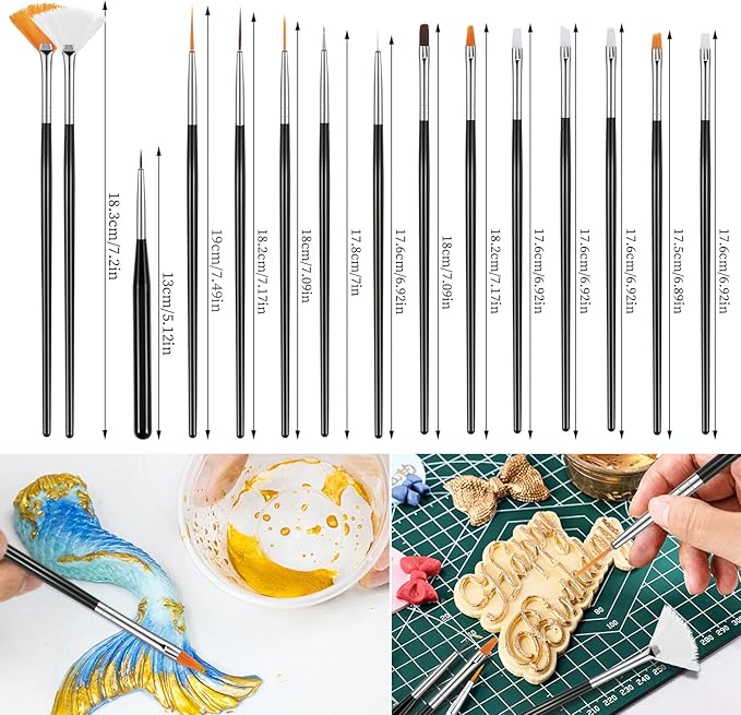 30 pcs Cake Painting Brushes, Cake Decorating Brushes Food Paint Brush Fondant Sugar DIY Tools Set Cake Decorating Tools Cookie Brushes Set Stocking Stuffers for Bakers(Black)