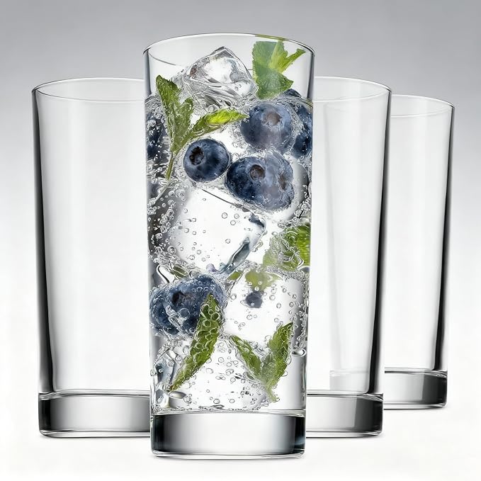 Everyday Drinking Glasses Set of 8, 14oz Tall Glass Cups & 10.5oz Short Dof Glasses Glass Water Cups, Hurricane Tumbler Drinkware for Cocktail, Iced Coffee, Beer, Tea, Wine, Whiskey - Image 7