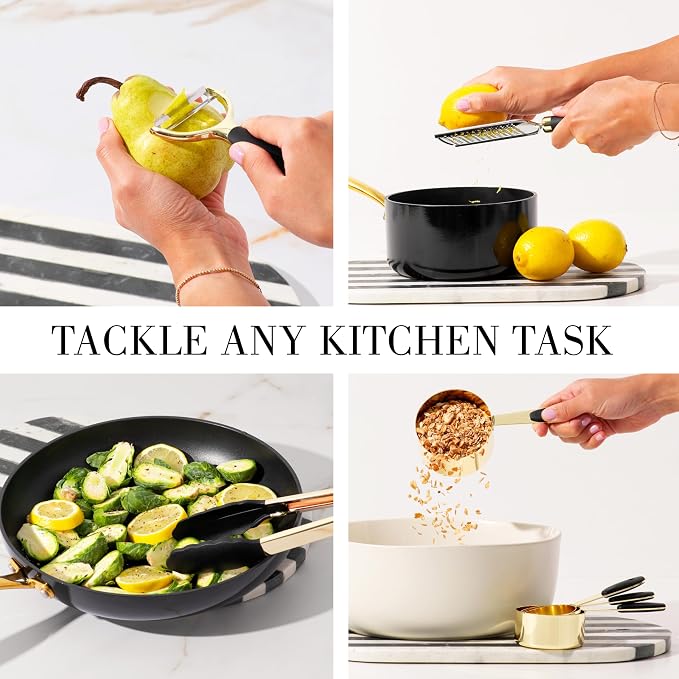 Styled Settings Black and Gold Kitchen Utensils Set, 23-Piece | Stainless Steel, Silicone, 23-Piece Kitchen Accessories Includes Gold Measuring Cups, Spoons, Cooking, and Kitchen Decor - Image 7