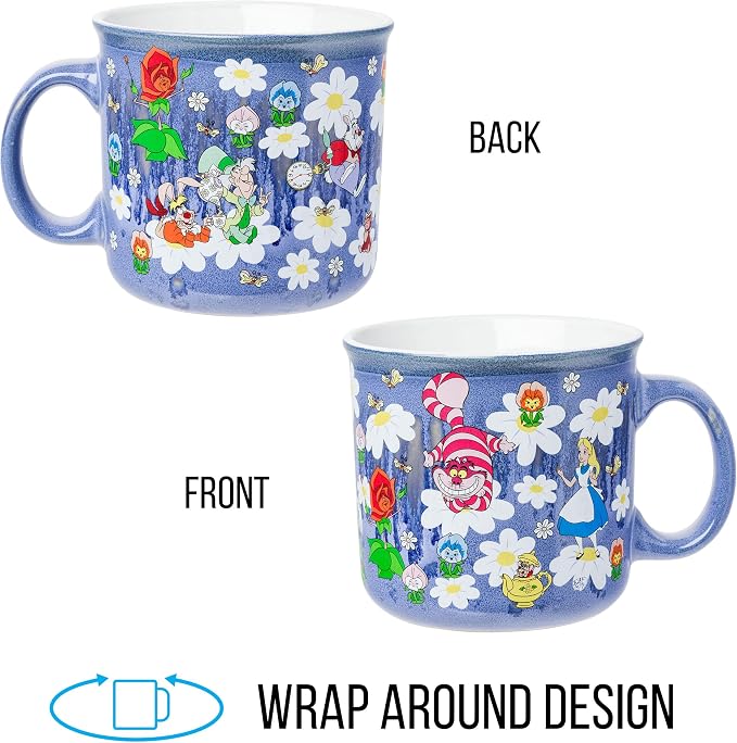 Silver Buffalo Disney Alice in Wonderland Ombre, Ceramic Camper Mug, 20oz | Cheshire Cat, Reactive Glaze, White Rabbit, Dormouse, Dinah, Mad Hare, Mad Hatter, 0.59 Liters - Image 5