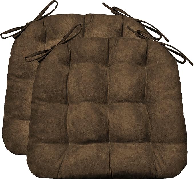 Barnett Home Decor Mirosuede Chair Cushions, 16.5 x 18, Size Medium, Pack of 2 – Coffee Bean Brown by BarnettHomeDecor