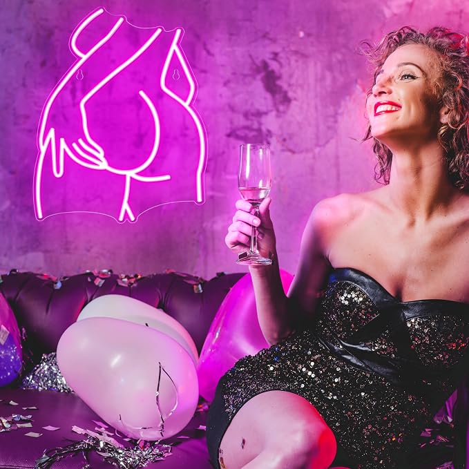 Kavaas Lady Neon Sign 15.7" x 12.6" - Pink LED Lady Back Neon Signs for Wall Decor | Neon Light Sign for Bedroom, Party, Bar, Man Cave (Style - LB4) - Image 9