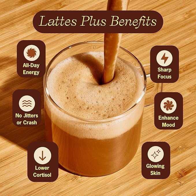 Clevr Blends Chai Tea Latte, Instant Superfood Powder Blend with Oat Milk, Lions Mane, Reishi Mushroom, Black Tea, Organic Spices, Coconut Cream, Ashwagandha, Oprah’s Favorite Things 2022, (30 Lattes)