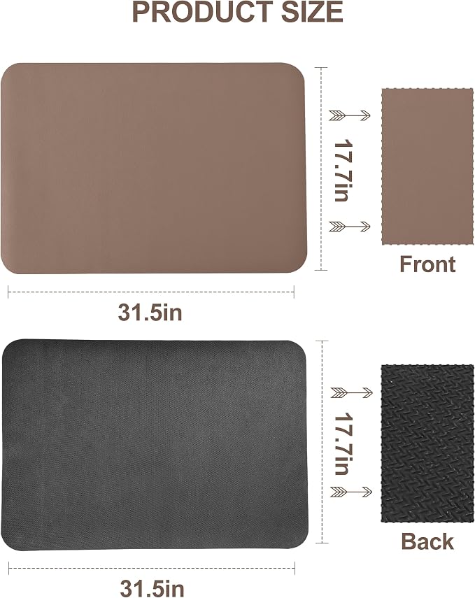 Dish Drying Mat for Kitchen Counter, Pad with Rubber Backed (Brown,17x31.5) | Hide Stain Anti Absorbent for Kitchen Counter, Non-slip Drying Mat for Coffee Machine Dish Rack - Image 6