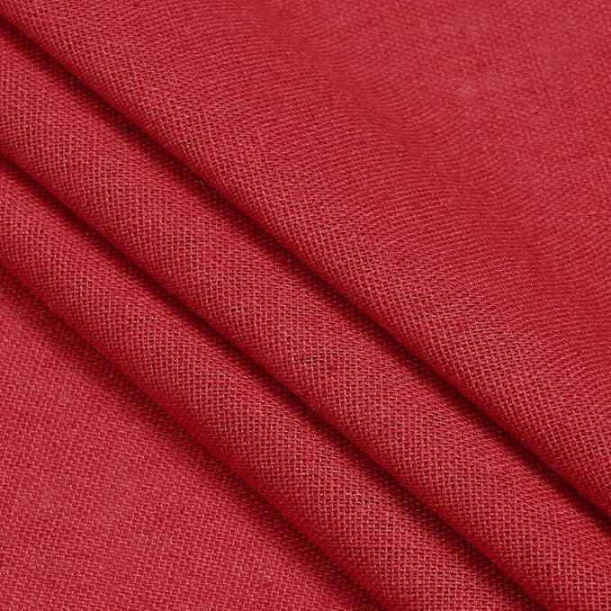 Likiyol Linen Valances for Windows Farmhouse Window Valances with Ruffle Rustic Country Light Filtering Kitchen Valance Curtains Rod Pocket Valance for Bathroom Cafe, Red, 52" W X 18" L - Image 8