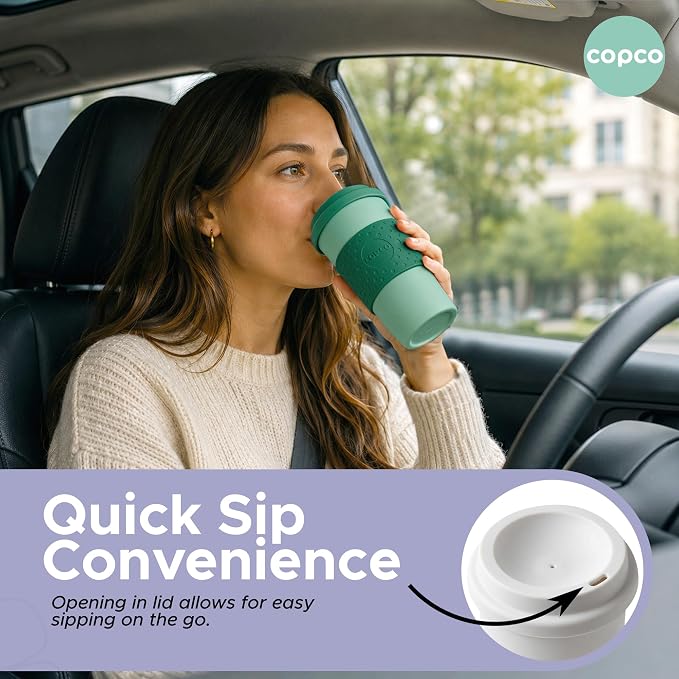 Copco Acadia 16oz Travel Mug, Set of 4 - Double Wall, Green & Purple | Spill-Resistant Lid, Ergonomic Design, Comfortable Handling, Ideal For Daily Commutes & On-The-Go Beverages - Image 6