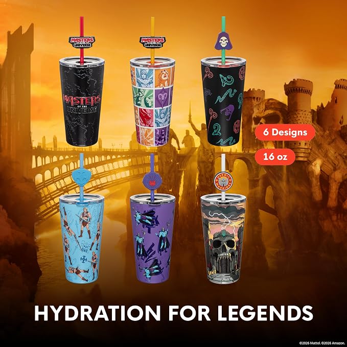 Dragon Glassware x Masters of the Universe (MOTU) Blind Box Tumbler, 16 oz | Vacuum Insulated Stainless Steel Tumbler with Straw & Lid; With Straw Topper; Official Masters of the Universe 2026 Movie Cup - Image 2