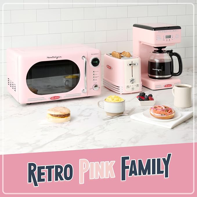 Nostalgia Retro 12-Cup Programmable Coffee Maker With LED Display, Automatic Shut-Off & Keep Warm, Pause-And-Serve Function, Pink - Image 6