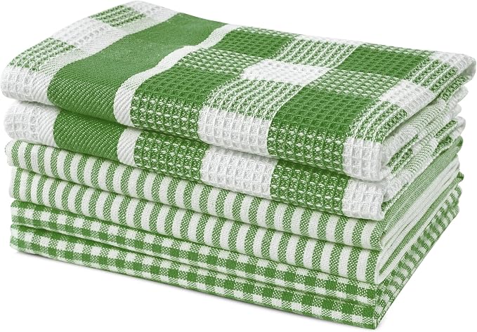 LANE LINEN Dishcloths - 6 Pack Cotton Dish Drying Towels, Soft, Durable, Absorbent Multi-Purpose Dish Cloths, 12"x12" - Olive by LaneLinen