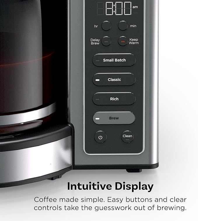 Ninja Fresh Brew Coffee Maker, 14 Cup Glass Carafe, Stainless, CE451AMZ | Programmable, Classic & Rich brew, 70-oz. Removable Water Reservoir, Small Batch, 24-hr Delay Brew, Adjustable Warming Plate - Image 3