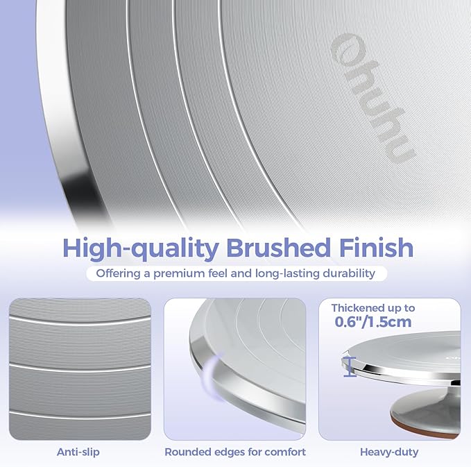 Ohuhu Cake Stand, Aluminium 12''Cake Turntable Decorating Bakery Supplies - BPA-Free Frosting Spinner Rotating Revolving Lazy Susan Christmas Gifts