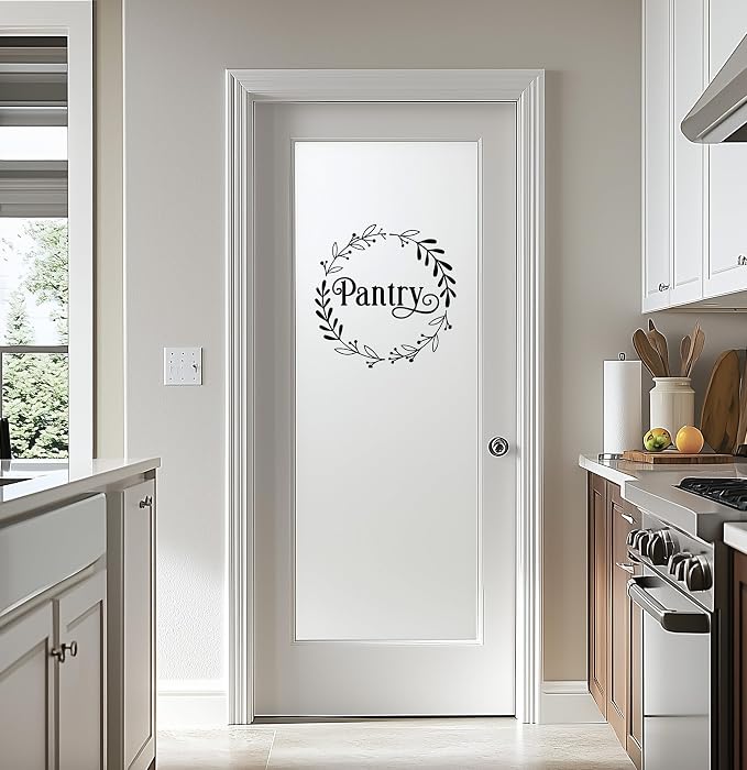 Pantry Decal, Kitchen Pantry Ornamental Sticker, Food Pantry Door Decal, Farmhouse Pantry Door Sticker, Kitchen Door Sign, Pantry Door Vinyl Sticker Decal (Black) - Image 4