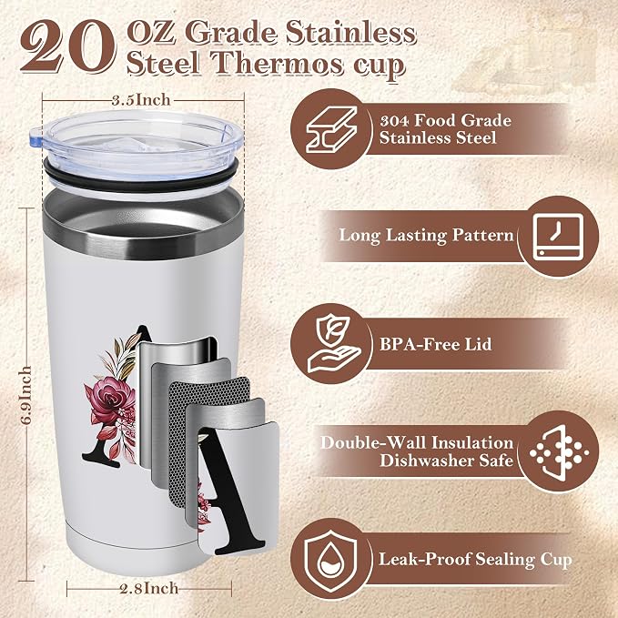 20 Oz Insulated Coffee Cups Car Travel With LIDS Unique Christmas Birthday Ideas For Women Useful Custom Gifts Stepmothers Valentines Moms Daughters Day Daughters-In-Law Busy Adults - Image 3