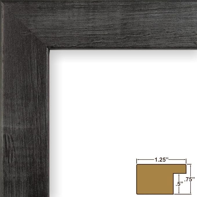 Craig Frames Bauhaus, Modern Black Pine Picture Frame, 19 by 25-Inch - Image 2