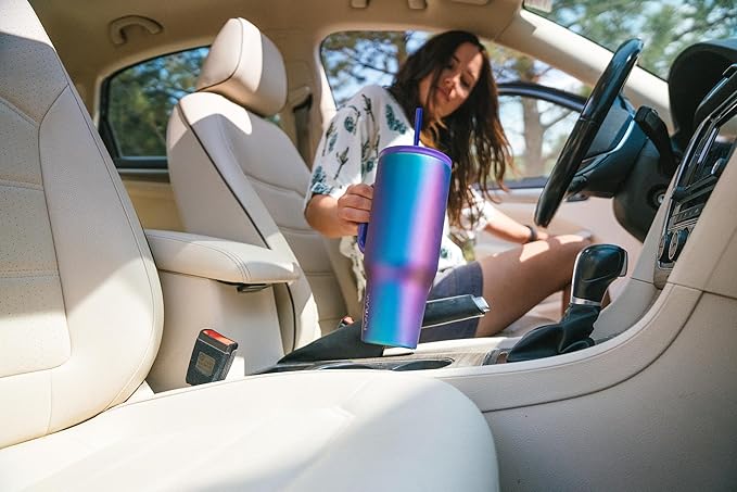IRON °FLASK 40 oz Co-Pilot Insulated Travel Mug | Insulated Travel Mug with Straw & Flip Cap Lids - Cup Holder Fit, Leakproof, BPA Free (Fire Red) - Image 7