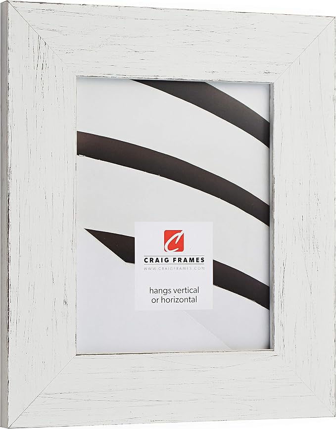Craig Frames Jasper Wide, 12 x 16 Inch Country Marshmallow White Picture Frame Matted to Display an 8 x 12 Inch Photo - Image 2