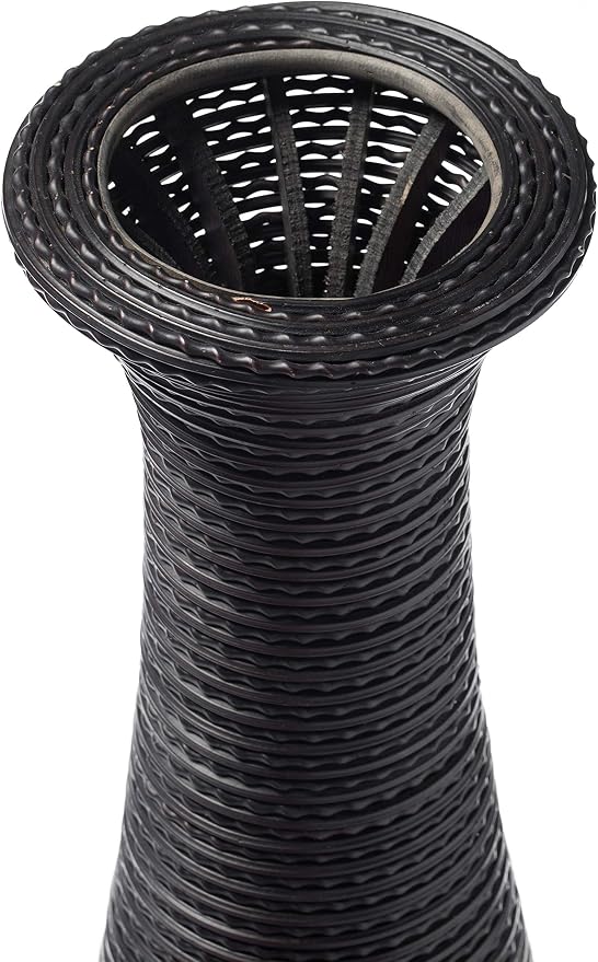 Uniquewise Tall Trumpet Design Decorative Artificial Rattan Wire Pattern Floor Vase 40 Inch High,Black - Image 6