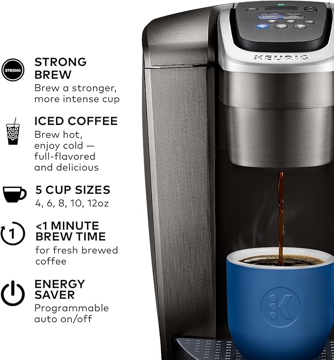 Keurig K-Elite Single Serve K-Cup Pod Coffee Maker, with Strength and Temperature Control, Iced Coffee Capability, 8 to 12oz Brew Size, Programmable, Brushed Slate | Strength, Temperature Control, Iced Coffee Capability, 8 to 12oz Brew Size, Programmable - Image 2