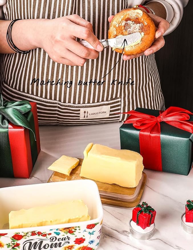 Gifts for Mom Birthday Gifts for Women Dear Mom Thanksgiving Christmas Birthday Mothers Day Gifts for Mom Butter Dish with Lid - Image 3