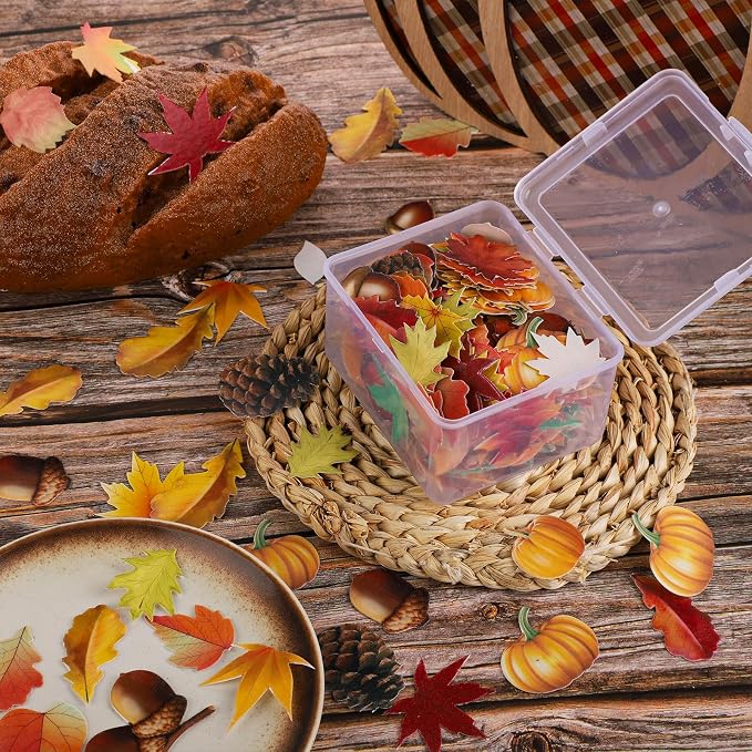 280pcs Fall Cake Decorations - Edible Sunflower, Leaf, Pumpkin Cupcake Toppers - Autumn Edible Cake Decors for Baking, Food, Thanksgiving Party Supplies (40 Styles) - Image 3