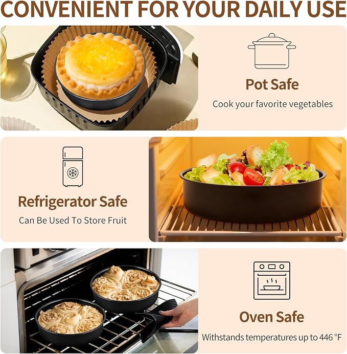 P&P CHEF 7 Inch Cake Pan Set, Non-stick Baking Pans for Cake, 2Pcs | Round Cake Baking Tins for Tier Smash Cakes, Bread, Non-Toxic & Solid, Stainless Steel Core & Leak-Proof, Black - Image 7