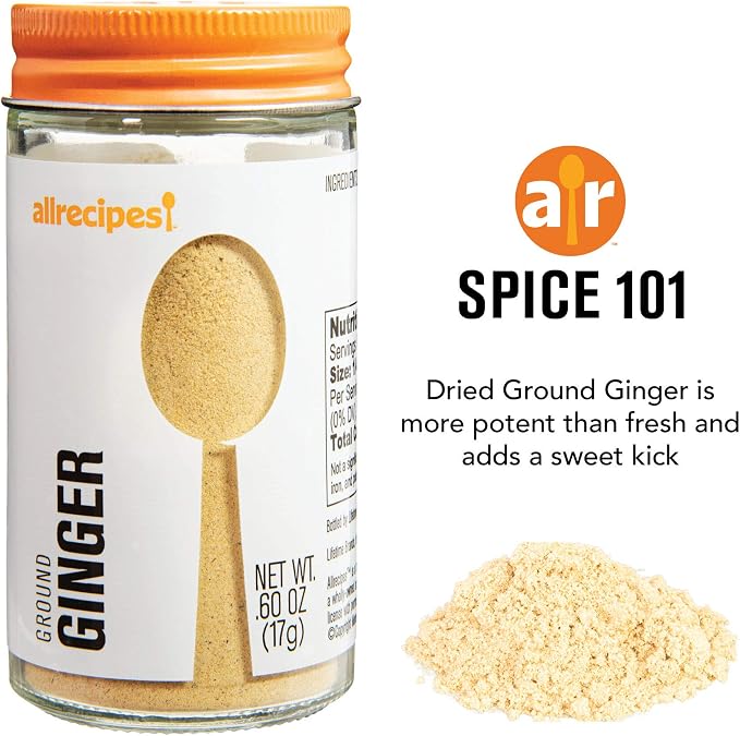 Allrecipes Taste of Asia (Chili Powder, Chinese Five Spice, Ground Ginger) in Glass Jars with Removable Sifter Caps for Sprinkling, Set of 3 - Image 2