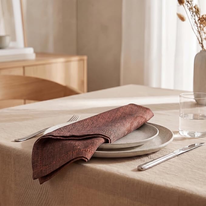 Urban Villa Cloth Napkins Cotton 20x20 (Set of 12) Black/Orange - Image 4