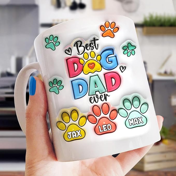 LOVELYPOD Custom Dog Dad Mug with Dogs Name, Dog Dad Father's Day Gifts, Personalized Dogs Mugs, Pet Lovers Gifts - Image 3