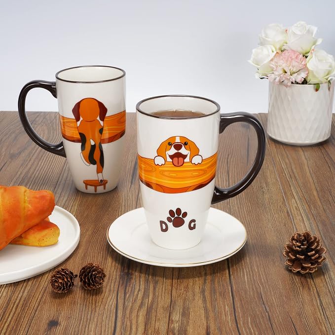 Ceramic Coffee Mug Porcelain Novelty Dog Mug for Dog Lover 20 oz Large Tea Mugs Birthday Gifts for Women Men Mom Dad Kids Teacher and Best Friends Give for Christmas Housewarming Holiday White - Image 6