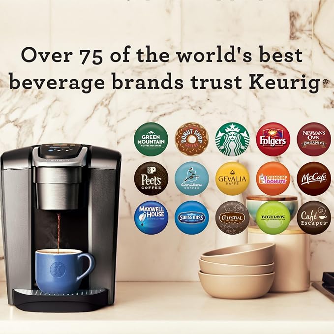 Keurig K-Elite Single Serve K-Cup Pod Coffee Maker, with Strength and Temperature Control, Iced Coffee Capability, 8 to 12oz Brew Size, Programmable, Brushed Slate | Strength, Temperature Control, Iced Coffee Capability, 8 to 12oz Brew Size, Programmable - Image 9