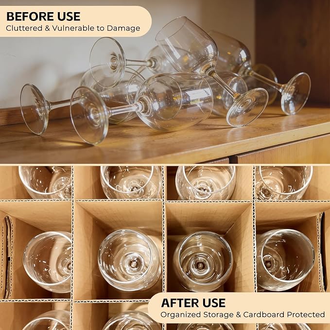 Wine Glass & Dish Moving Boxes, Glass Packing Boxes, Kitchen Storage Kit | 2 Pack, 15 x 12 x 10 In, Sturdy Corrugated Cardboard, with Ergonomic Handles & Secure Lids, for Glassware & Dishware, Brown - Image 5
