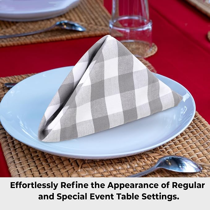Urban Villa Cloth Napkins Cotton 20x20 (Set of 6) Grey - Image 6