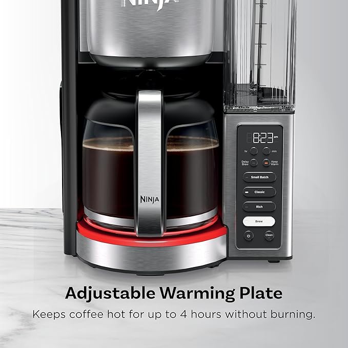 Ninja Fresh Brew Coffee Maker, 14 Cup Glass Carafe, Stainless Steel, CE451 | Programmable, Classic & Rich brew, 70-oz. Removable Water Reservoir, Small Batch, 24-hr Delay Brew, Adjustable Warming Plate - Image 5