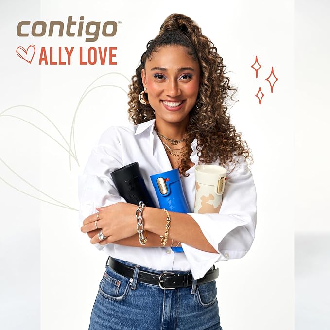 Contigo x Ally Love Stainless Steel Vacuum-Insulated TravelMug with Autoseal & Easy Clean Lid,Spill-proof,Keeps Drinks cold 24 hrs & hot for 11 hrs,BPA Free,16oz.,West Loop 3.0,Stellar Jay (Pack of 4) - Image 2