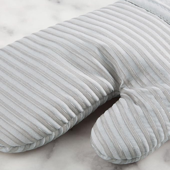 KITCHENAID Quilted Cotton Terry Cloth Oven Mitt, Pot Holder, Kitchen Towel 4-Pack Set, Heat Resistant, Silicone Grip, 16"x26", 7"x13" & 7"x10", Matte Grey - Image 4