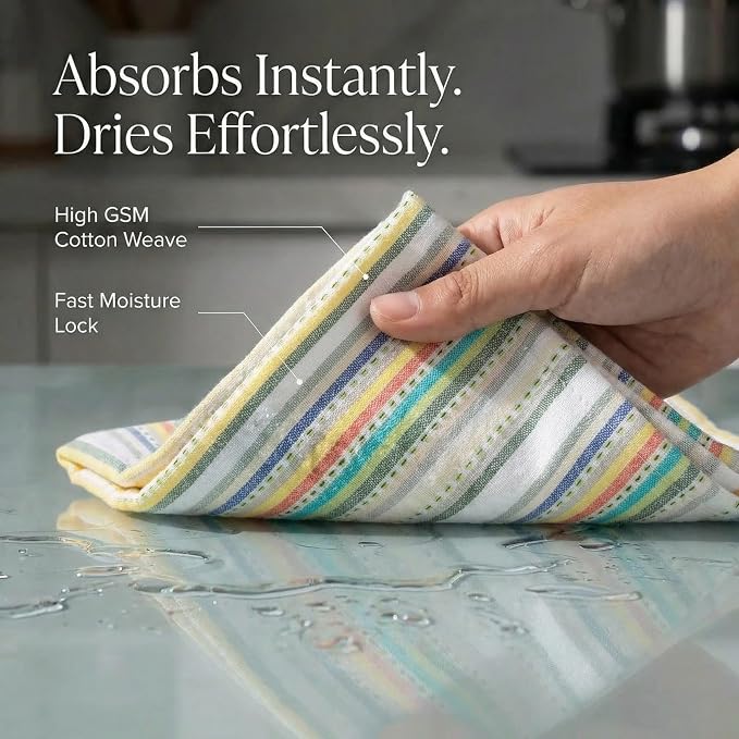 Urban Villa Kitchen Towels Cotton Dish Towels 20”x30” (Set of 6) Beige - Image 2