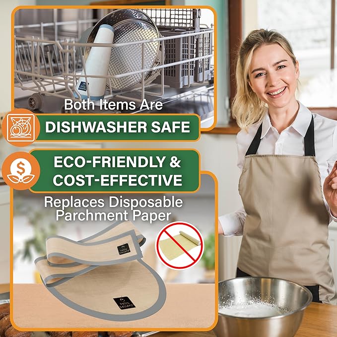 Springform Pan 9 Inch, Stainless Steel with 2 NON-STICK SILICONE LINERS | DISHWASHER SAFE and Non Toxic Materials, No Coating Peeling, REUSABLE LINERS - Skip the Parchment, Great For Cheesecakes - Image 5