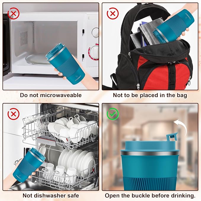 MOMSIV 12oz Travel Coffee Mug, Insulated Coffee Cup with Leak-proof Lid | 6-Hour Heat Retention, 360°Leak proof, Vacuum Stainless Steel Double Walled, BPA-free, Reusable And To Go Coffee Mug - Image 6
