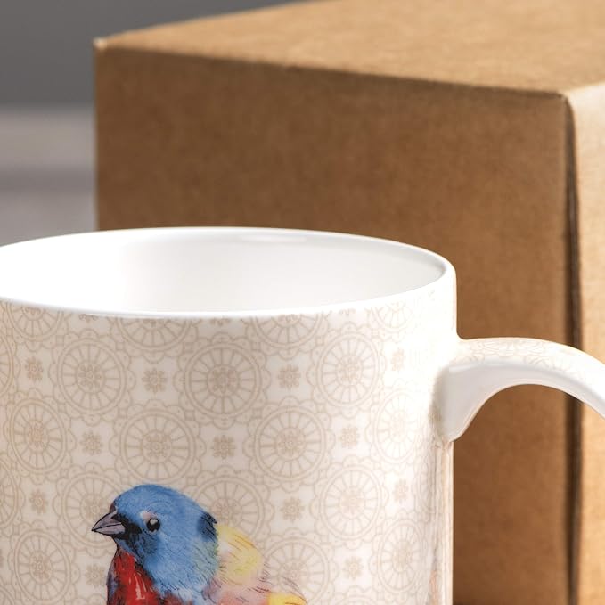 Maison d' Hermine Coffee Mug with Handles Tea Cups (15 Ounce, Pack of 1) | Fine Bone China Coffee Mugs for Hot Beverages Cappuccino Latte Home Restaurant Hotel Spring Summer -Birdies on Wire - Robin - Image 9