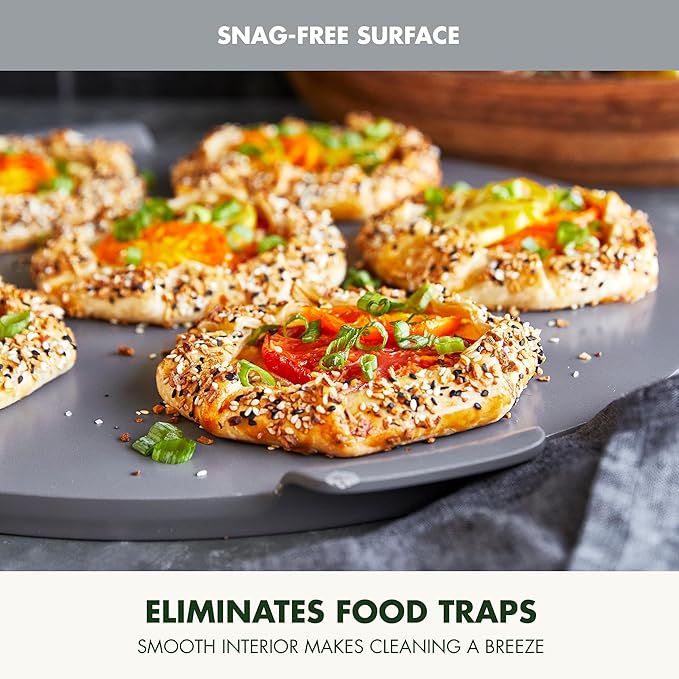 GreenPan Premiere Ovenware Healthy Ceramic Nonstick 16.5" Pizza Pan, PFAS-Free, Warp-Free Bakeware, Durable Quick Heating Baking Tray, Oven and Broiler Safe to 600F, Dishwasher Safe, Gray